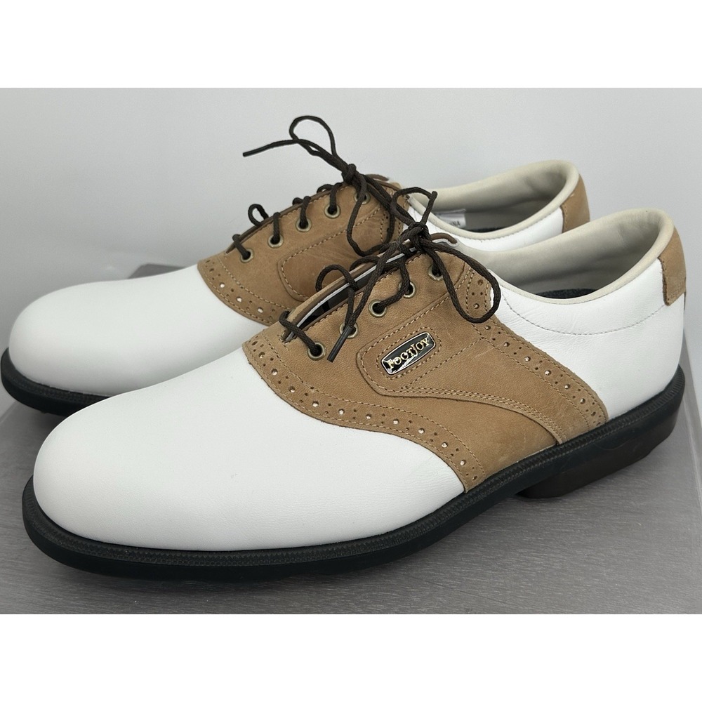 Footjoy Dryjoys Golf Shoes Aquaflex Leather Traction Waterproof Men's Size 10.5 - Picture 11 of 16